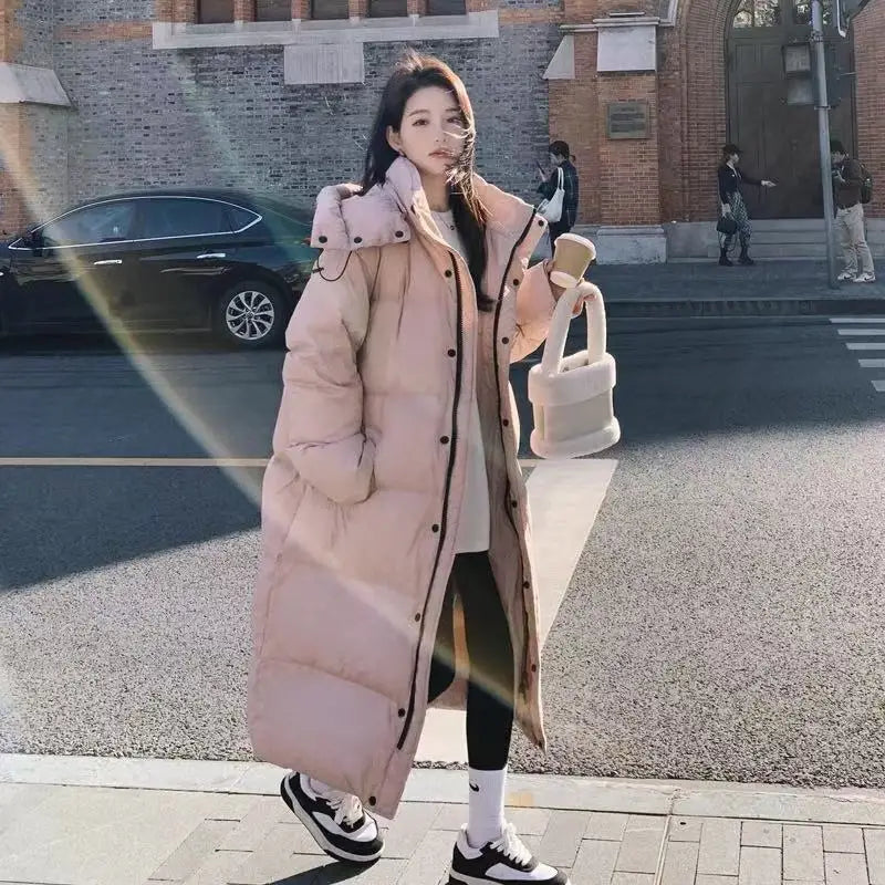 Winter Coat Women 2025 Fashion Down Cotton Hooded Jacket Plus Size Casual Solid Warm Thick Outwear Jackets Padded Parkas