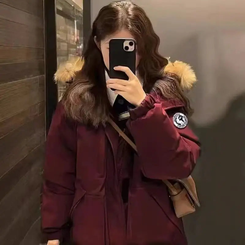 2025 New Autumn And Winter Thickened Down Jacket Coats For Women Elegant Hooded Warm Padded Parkas Female Puffer Outwear Trend