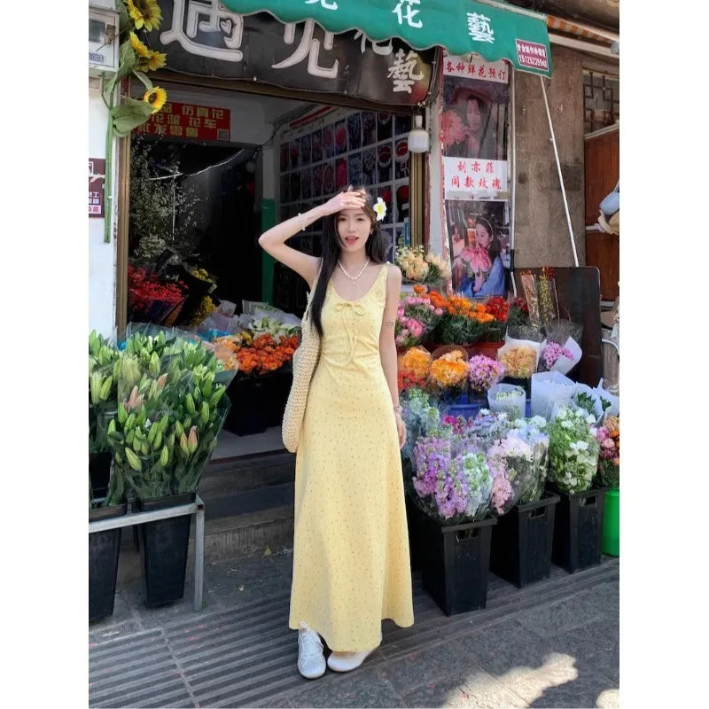 Woman 2025 Traf Guangdong Regular Middle Age Print Appliques Spandex Dresses 2025 Traffic On Sale